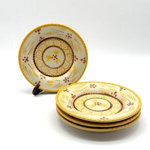 Temptations Old World Yellow Bread and Butter Plates Set Of 4 6”